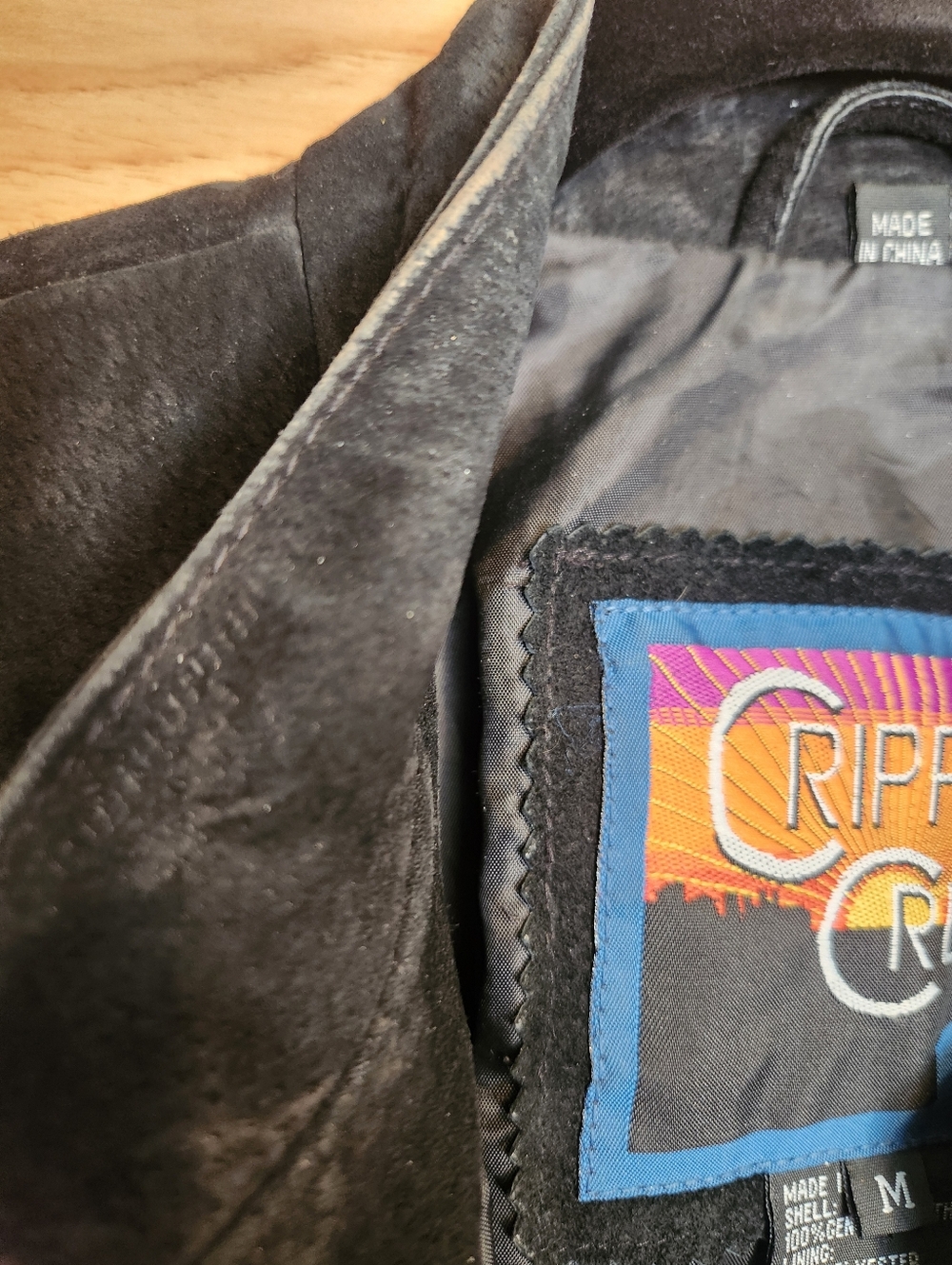 VINTAGE CRIPPLE CREEK BLACK SUEDE LEATHER WESTERN FRINGE BONE BEAD JACKET MEDIUM - Picture 13 of 14